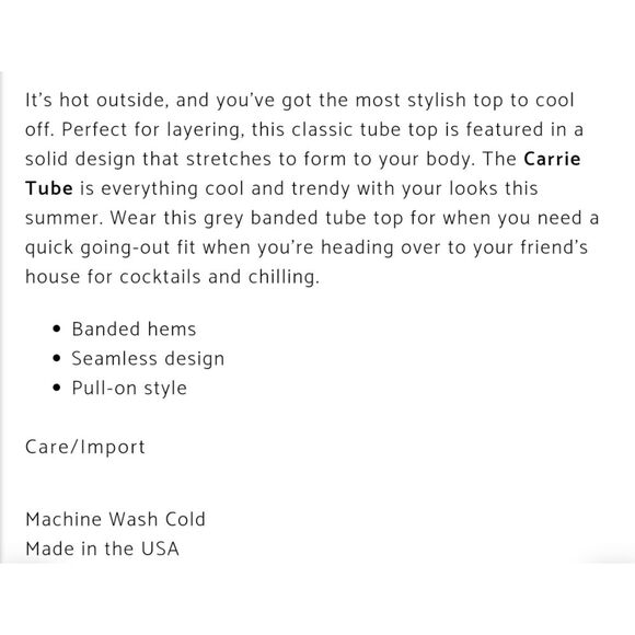 NWT|Free People Carrie Grey Tube Top, M/L - Picture 2 of 6